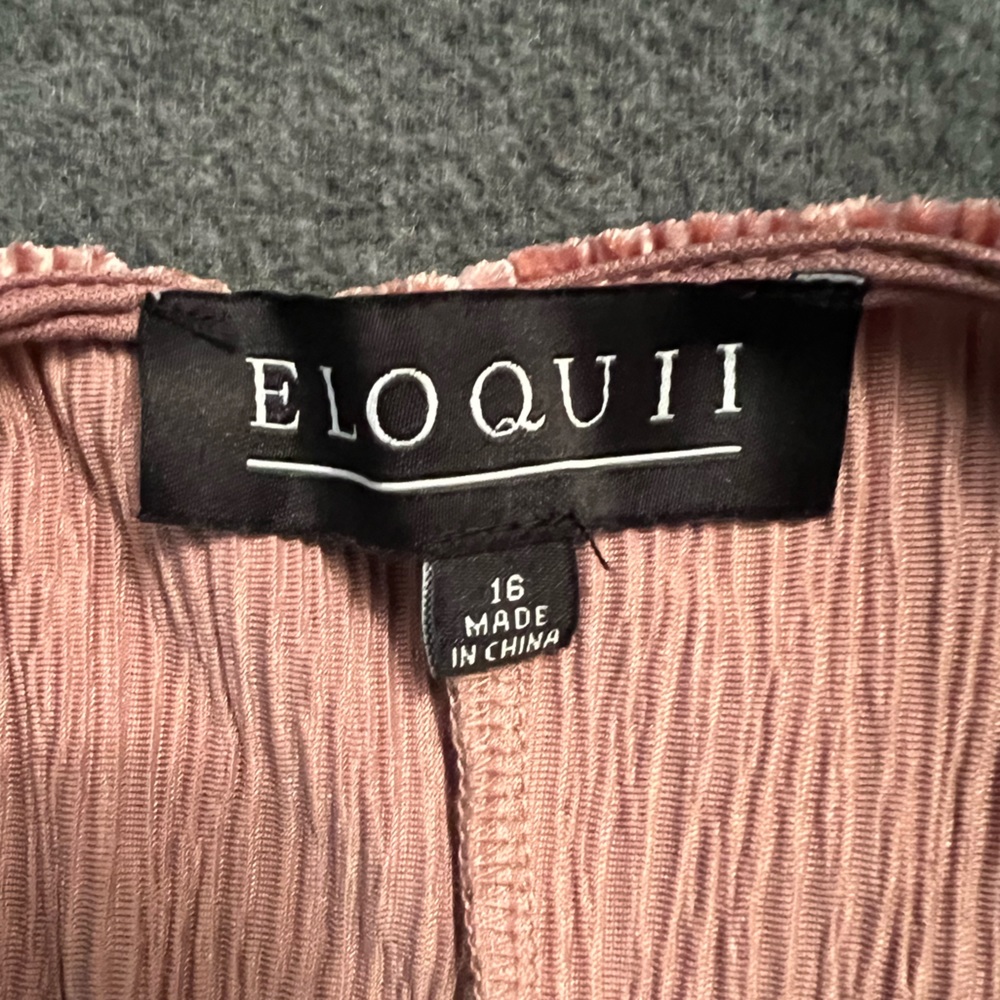 NWT Eloquii Pink Plisse Velvet Open Back Dress - Picture 3 of 9